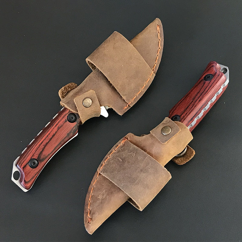Liome 15017 Red-brown Wooden Handle Pocket EDC Tool