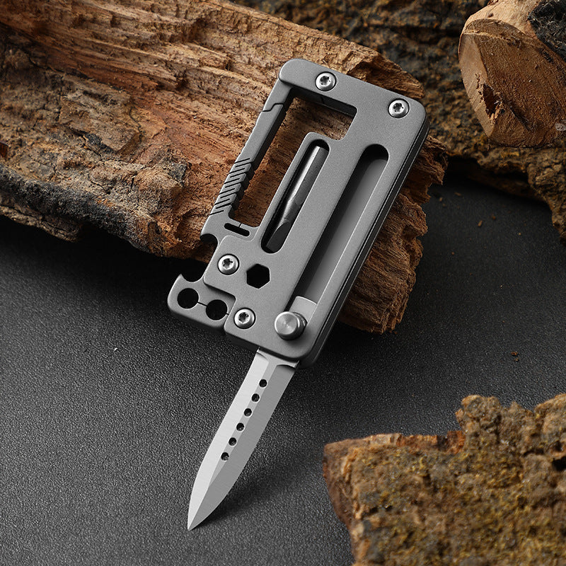 Multifunctional Titanium Pocket Hiking Bottle Opener Tool