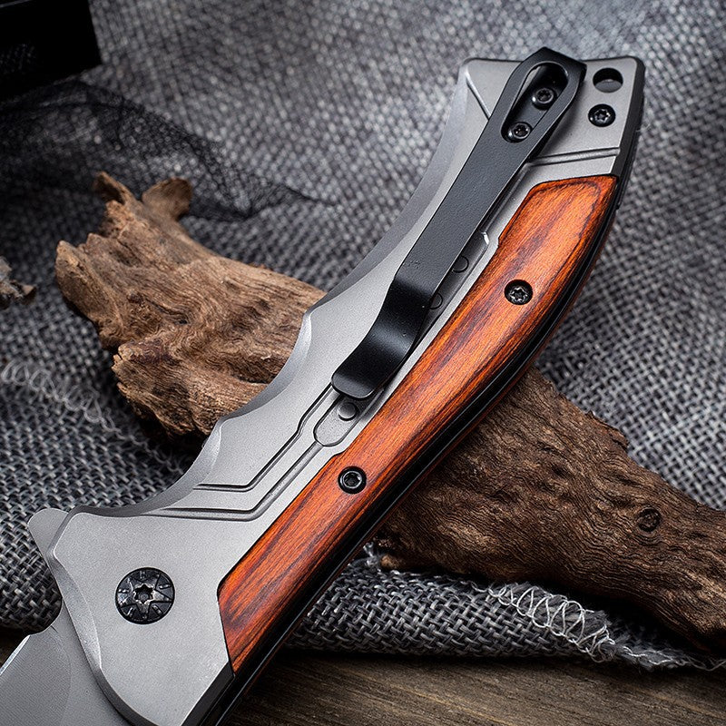 Outdoor Folding 59 HRC acid branch wood Pocket EDC Tool