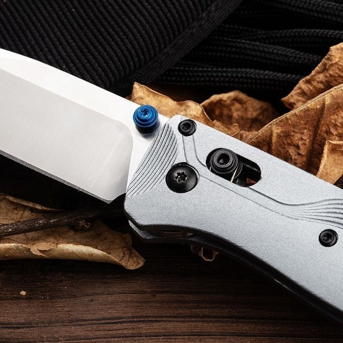 BM535BK-4 Silver Aviation Aluminum Handle 9CR13 Outdoor Folding Tool