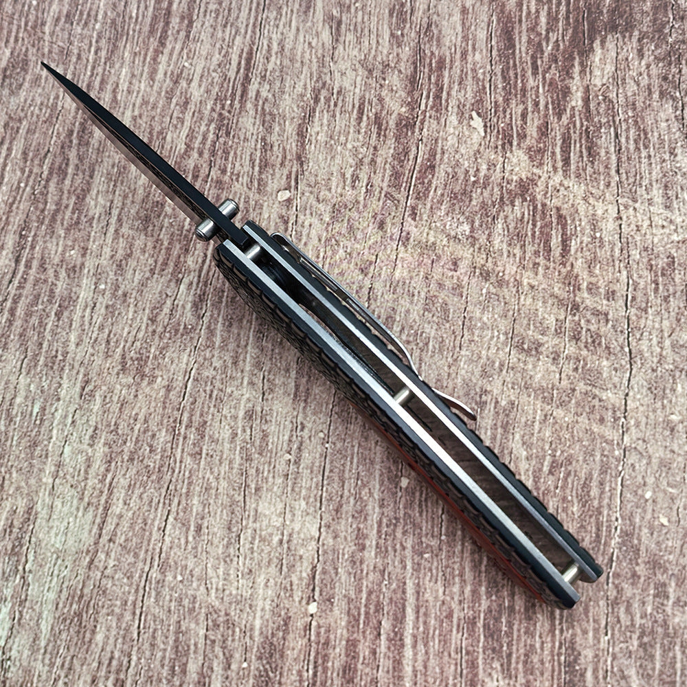 J21 440 Steel Carved Wooden Handle Folding Outdoor Tools