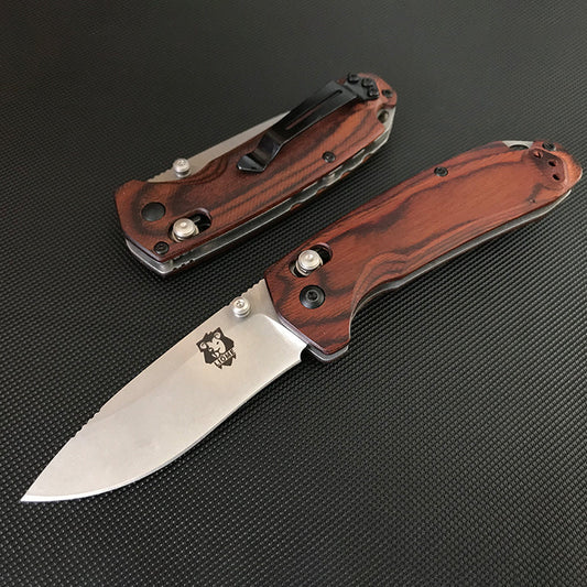 Liome 15031 Folding Wooden Handle Stonewash Outdoor Pocket Tool