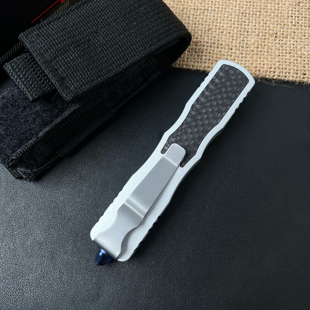 Damascus Carbon Fiber White Handle Aluminum Alloy Outdoor Portable Tool