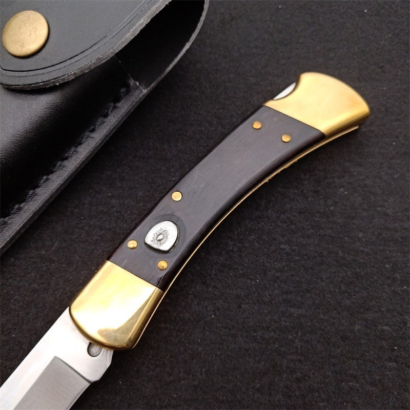 Single Handle Copper Rivet Black Rosewood Wood Bk 110 Outdoor Folding Tool