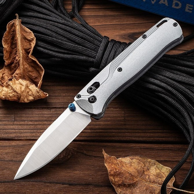 BM535BK-4 Silver Aviation Aluminum Handle 9CR13 Outdoor Folding Tool