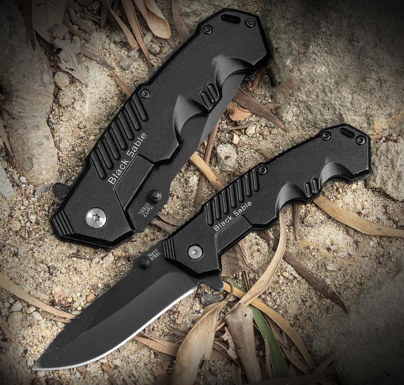 Portable Folding Outdoor Black Pocket Tool Large and Small Size