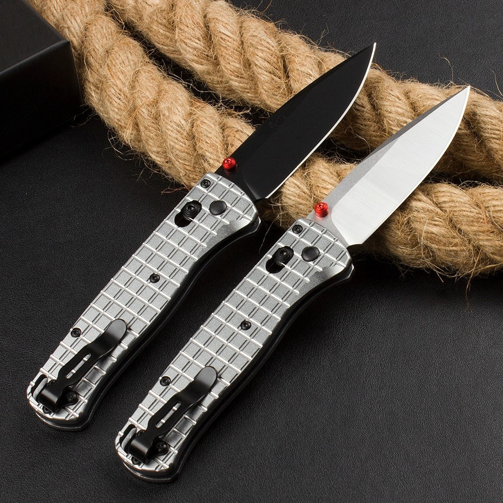 BM535 Bk-4 Checkered Aluminum Handle D2 Outdoor Folding Tool