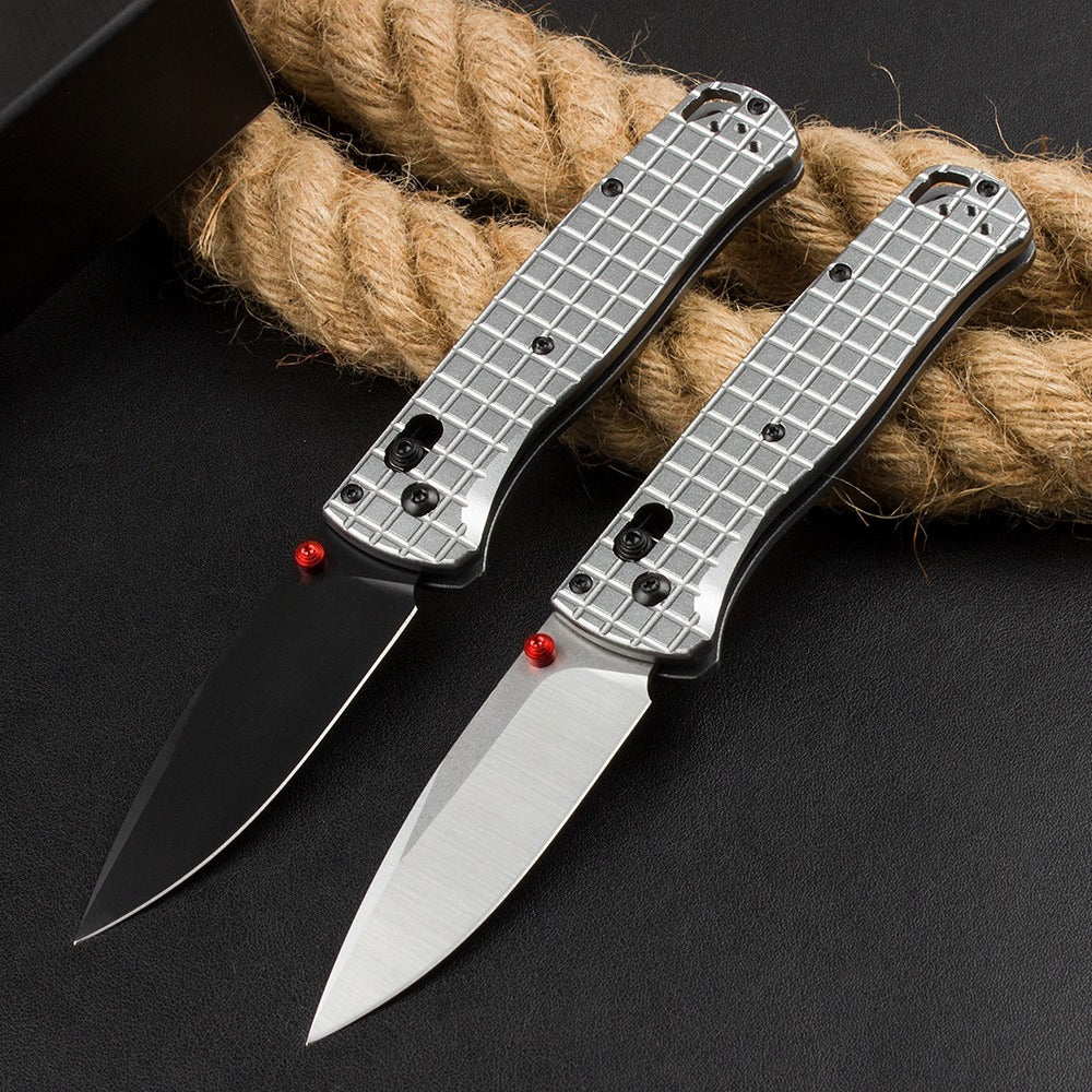 BM535 Bk-4 Checkered Aluminum Handle D2 Outdoor Folding Tool