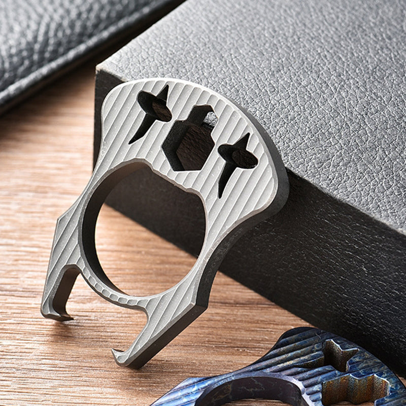 Mini Multifunctional Titanium Bottle Opening EDC Tool Hung on The Keychain