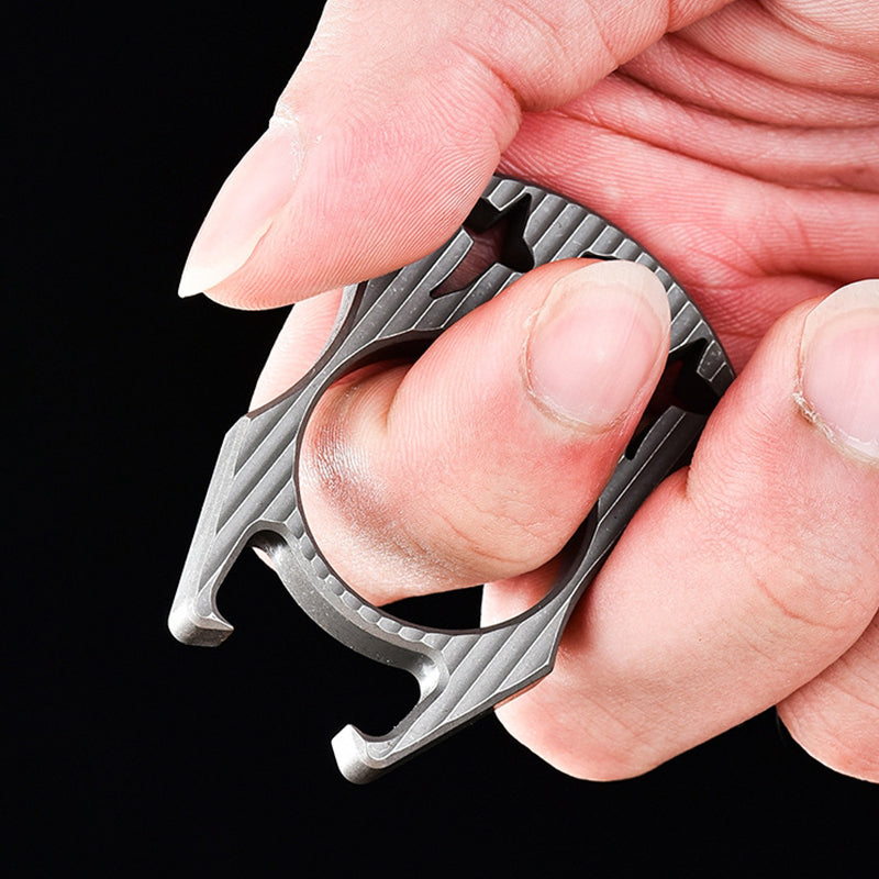 Mini Multifunctional Titanium Bottle Opening EDC Tool Hung on The Keychain
