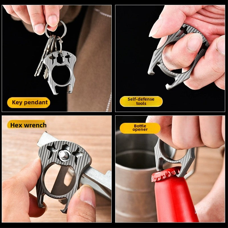 Mini Multifunctional Titanium Bottle Opening EDC Tool Hung on The Keyaccessoryr