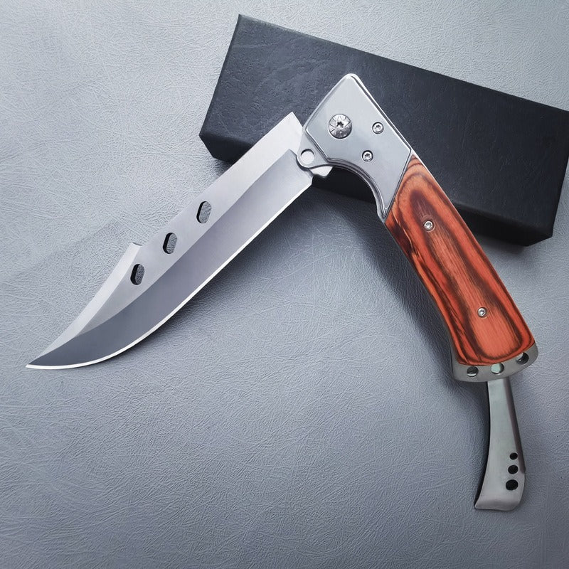 Large Folding Outdoor Tool with Redwood Handle