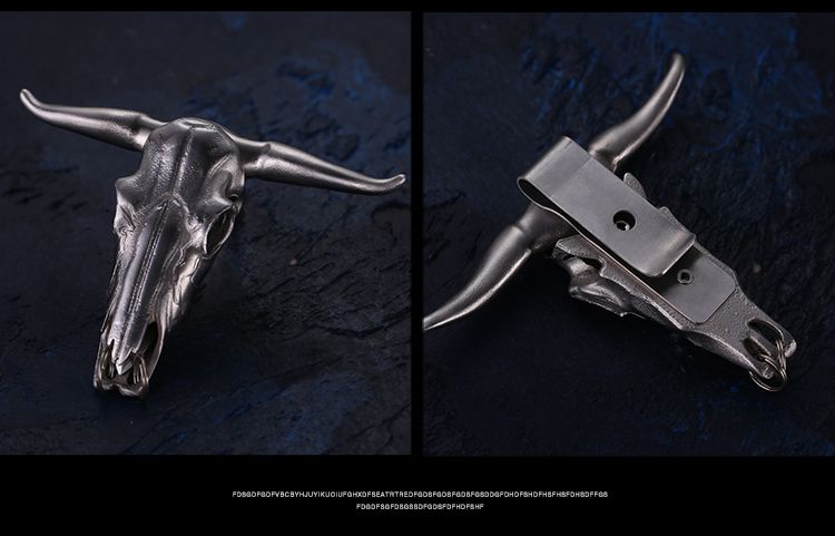 Mini Bullhead Pocket Keyaccessoryr Backpack Charm EDC Tools