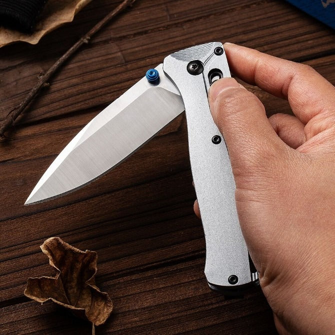 BM535BK-4 Silver Aviation Aluminum Handle 9CR13 Outdoor Folding Tool