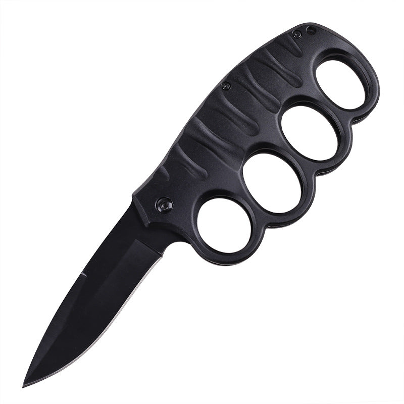 Multifunctional Four-hole Outdoor Black-plated Titanium Carbon Fiber Tool
