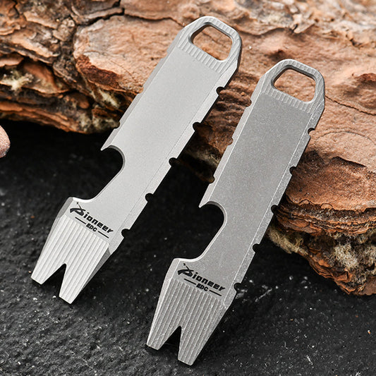 Mini Titanium Bottle Opener EDC Tool Keychain Backpack Easy Carry