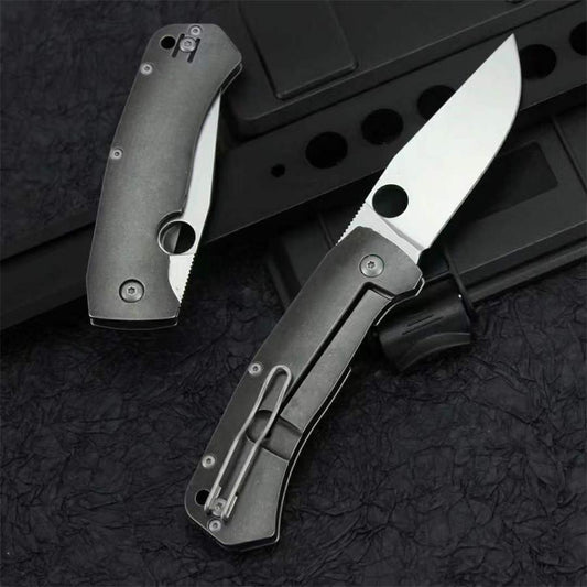 Titanium Alloy Handle Folding D2 Outdoor Pocket Tool
