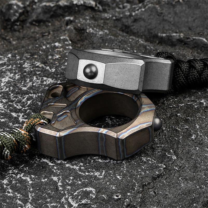 Handmade Titanium Portable Single Hole Creative EDC Outdoor Keyaccessoryr Backpack Tool