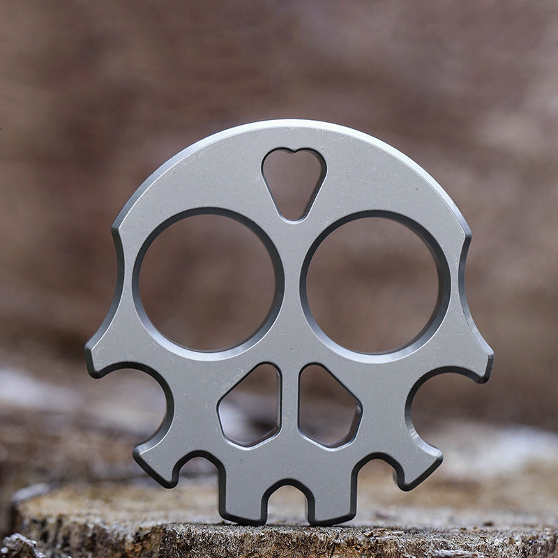 Skull Multifunctional EDC Tool with Surface Silver Titanium Plating