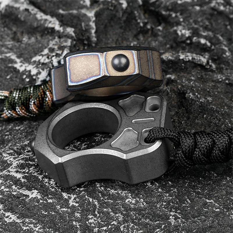 Handmade Titanium Portable Single Hole Creative EDC Outdoor Keychain Backpack Tool