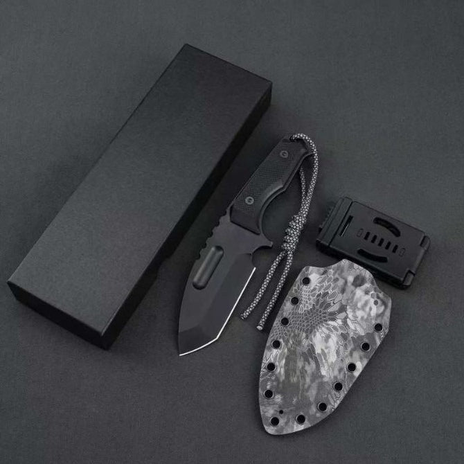 Black Titanium G10 Dual-Color Camouflage Pattern K-Sheath Outdoor Tool