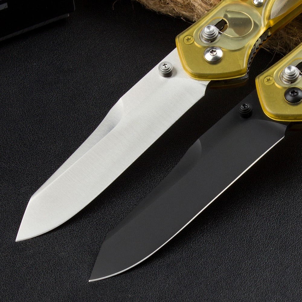 BM940 Transparent Yellow Handle D2 Steel Outdoor Folding Tool