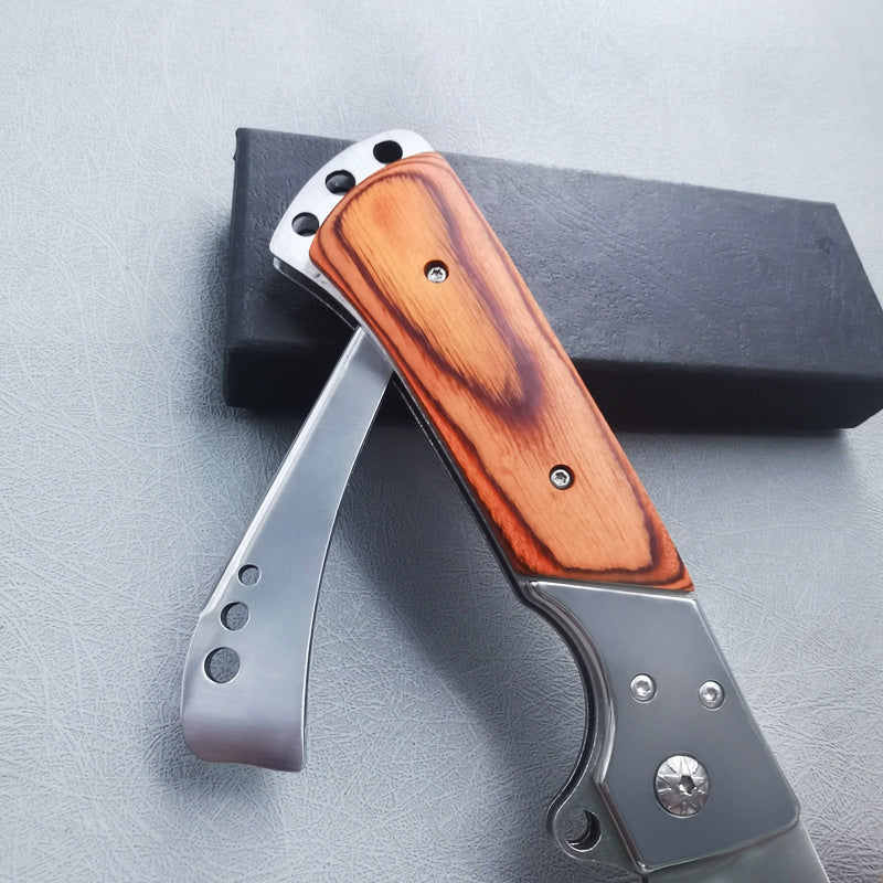 Large Folding Outdoor Tool with Redwood Handle