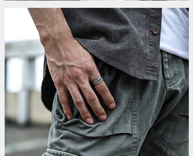 Venom Pure Handmade Mens Silver Plated Brass Adjustable Ring Punk Biker Jewelry - Tacsafeworld EDC Gadgets