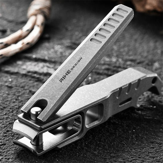 Double-sided Curved Titanium Alloy Flat Two-in-one Nail Clippers Bottle Opener
