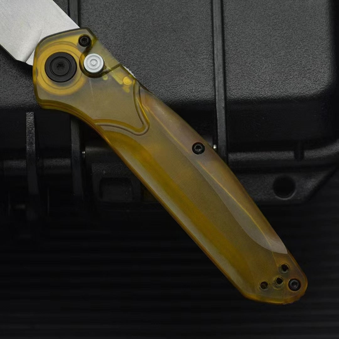 BM9400 PEA Transparent Handle D2 Steel Outdoor Portable Tool