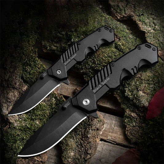 Portable Folding Outdoor Black Pocket Tool Large and Small Size