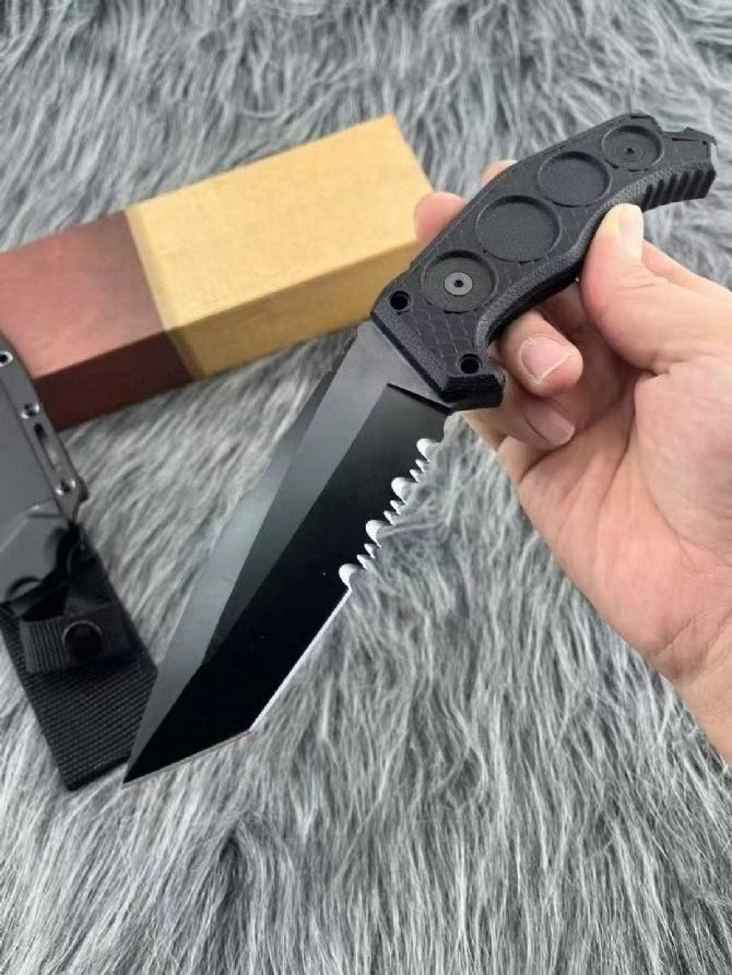KA-5557 58-60HRC Outdoor Tool with Half Serrated Edge