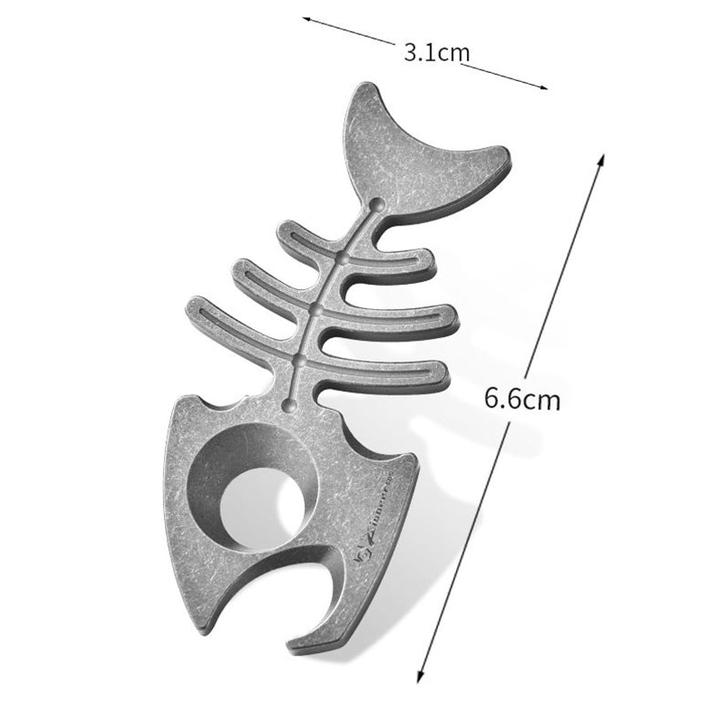 Multifunctional Rope Hole Bottle Opener Titanium EDC Tool Hung on Backpack