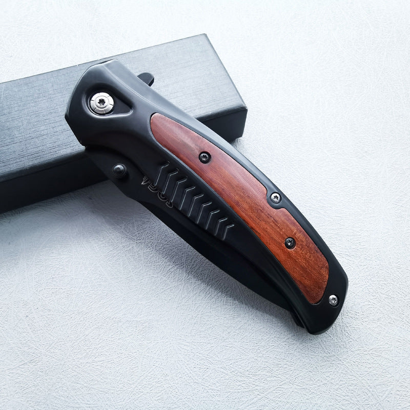 DA315 Steel and Solid Wood G10 edge Handle Outdoor Folding Tool