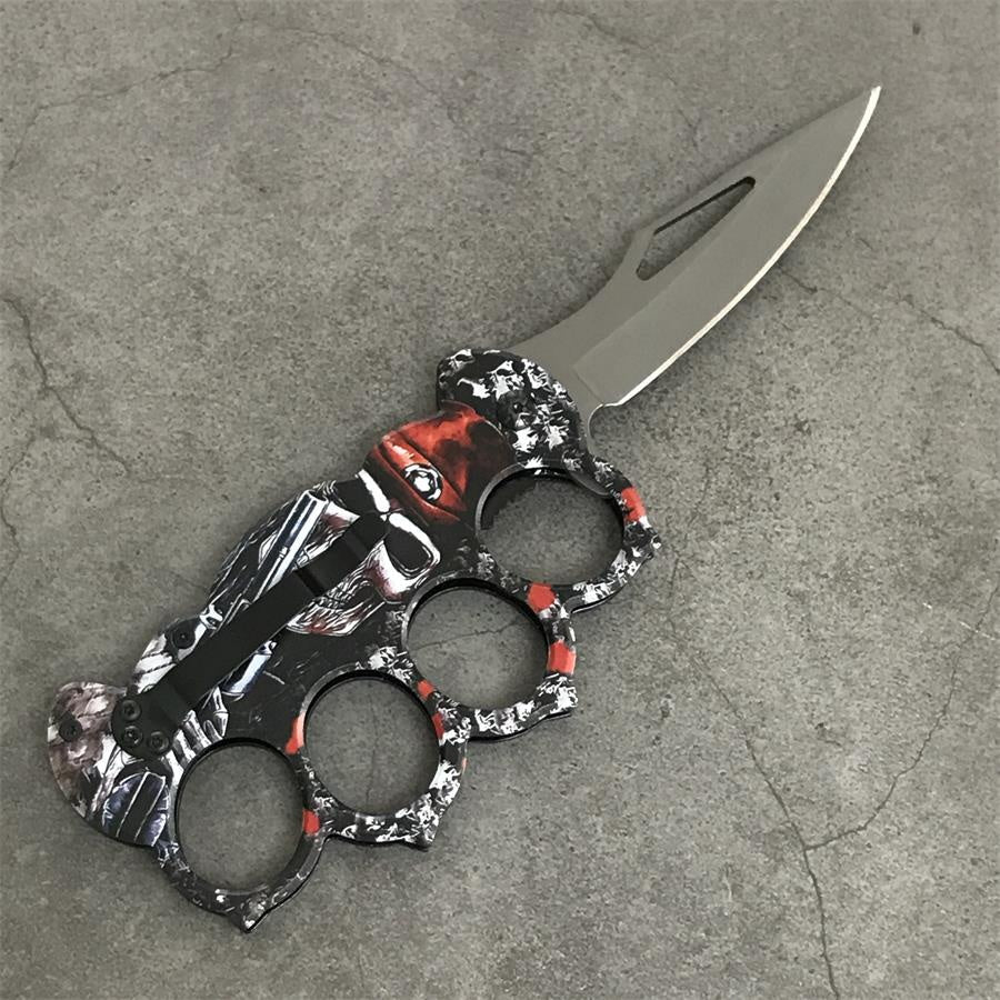 Outdoor Folding Four Hole Carbon Steel Handle Tool