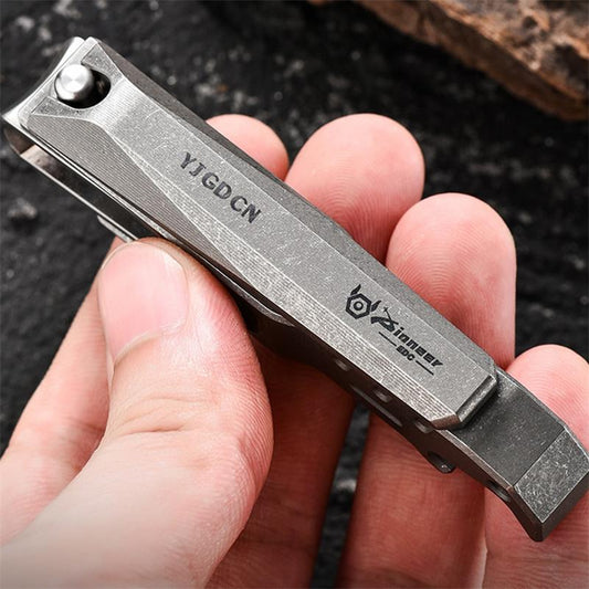 Double-sided Curved Titanium Alloy Flat Two-in-one Nail Clippers Bottle Opener