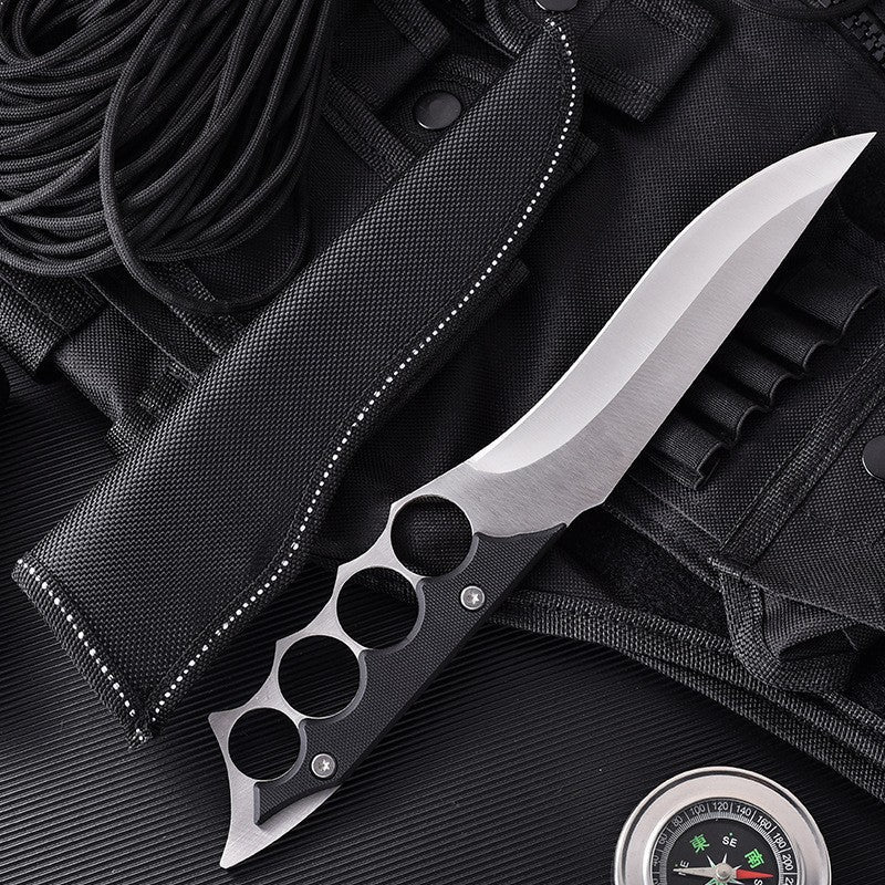 Outdoor Four-Finger Portable Handle Tool Silver Gray
