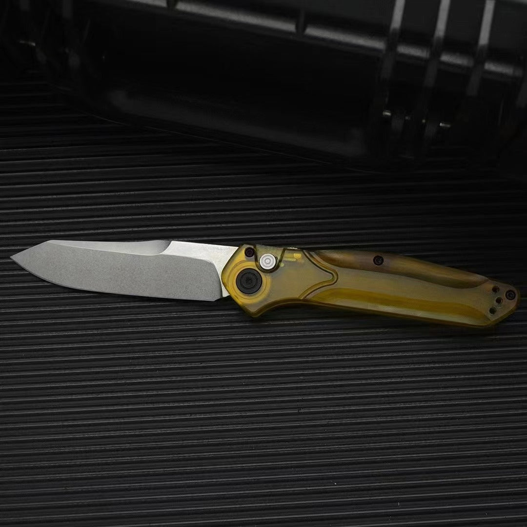 BM9400 PEA Transparent Handle D2 Steel Outdoor Portable Tool