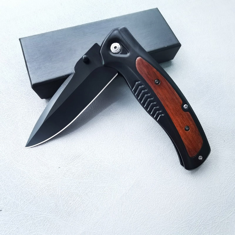 DA315 Steel and Solid Wood G10 edge Handle Outdoor Folding Tool