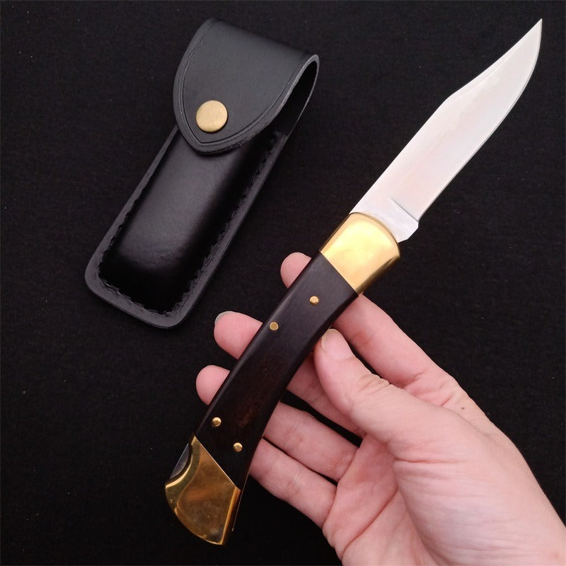 Single Handle Copper Rivet Black Rosewood Wood Bk 110 Outdoor Folding Tool