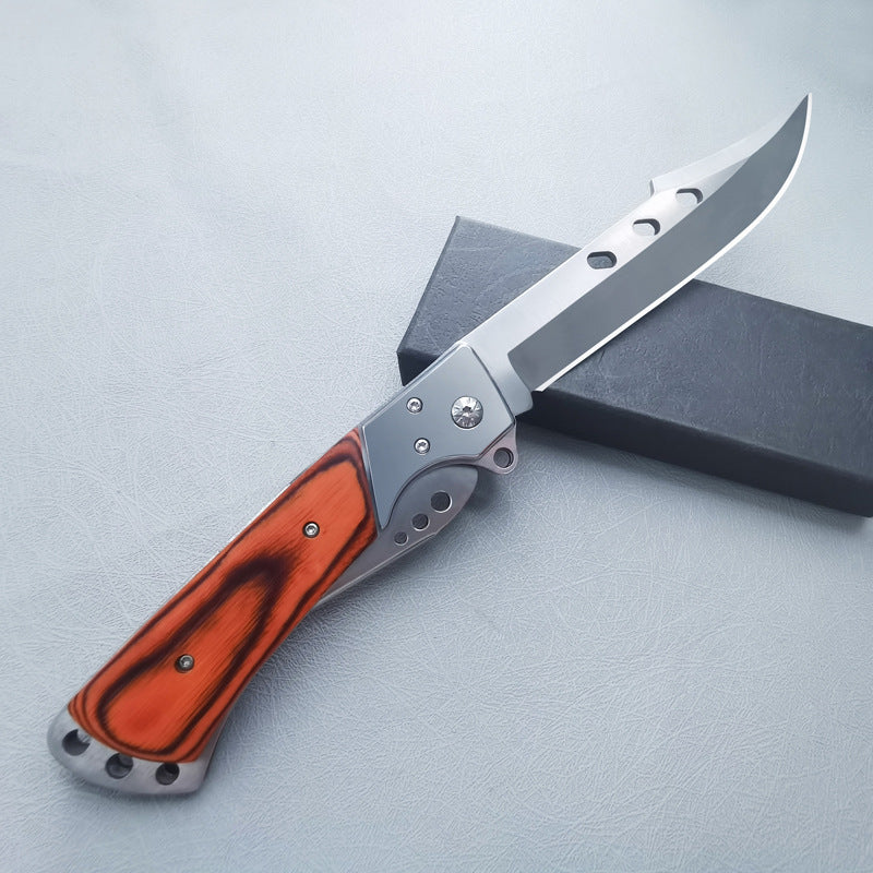 Large Folding Outdoor Tool with Redwood Handle