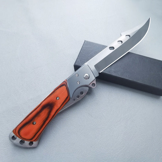 Large Folding Outdoor Tool with Redwood Handle