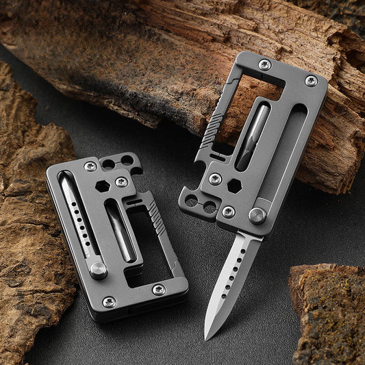 Multifunctional Titanium Pocket Hiking Bottle Opener Tool