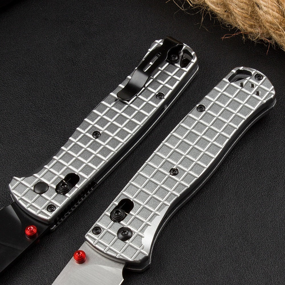 BM535 Bk-4 Checkered Aluminum Handle D2 Outdoor Folding Tool