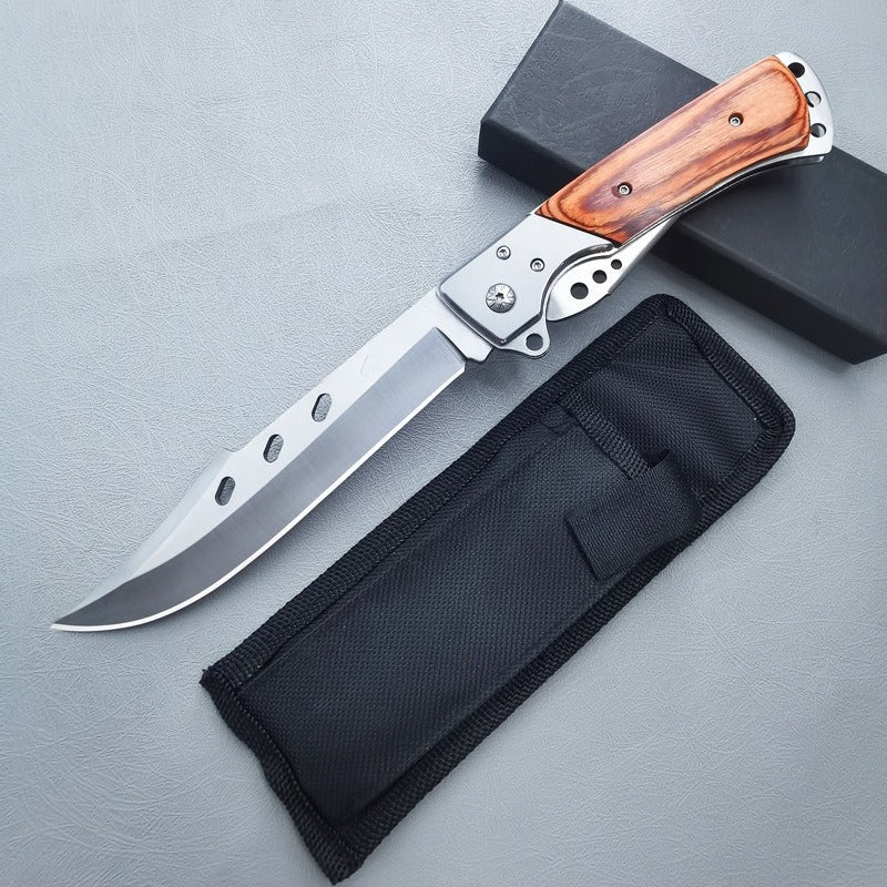 Large Folding Outdoor Tool with Redwood Handle