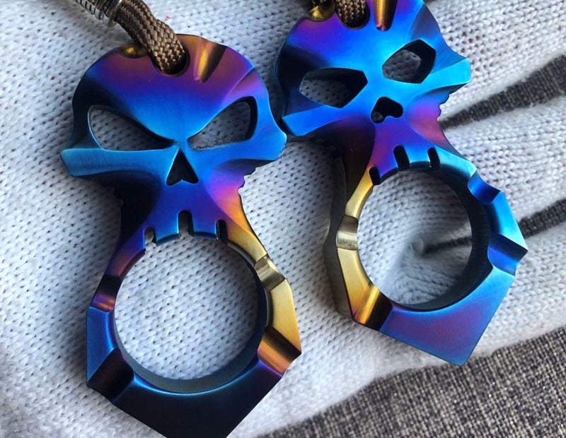 Mini Titanium Skull Portable EDC Decoration Outdoor Tool Keychain