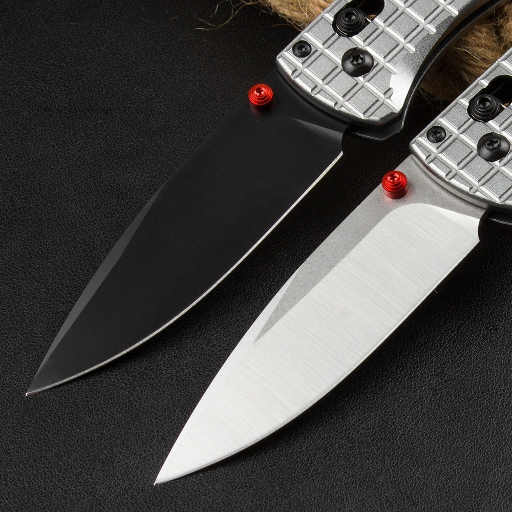 BM535 Bk-4 Checkered Aluminum Handle D2 Outdoor Folding Tool