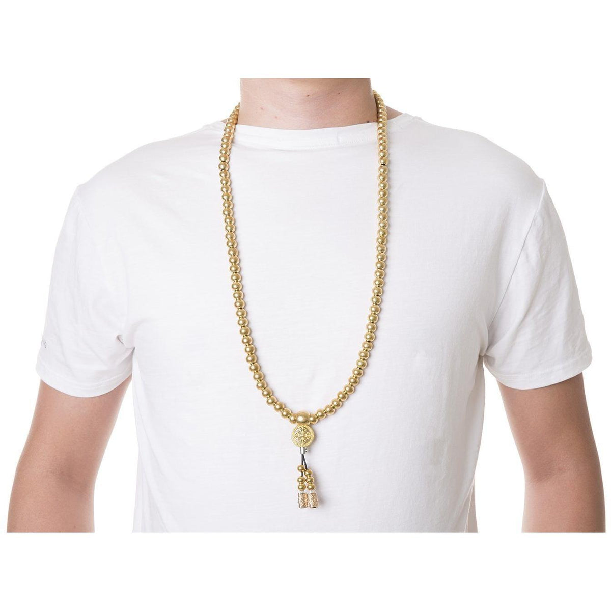 Full Brass Buddha Beads Self Defense Beads Mala Necklace