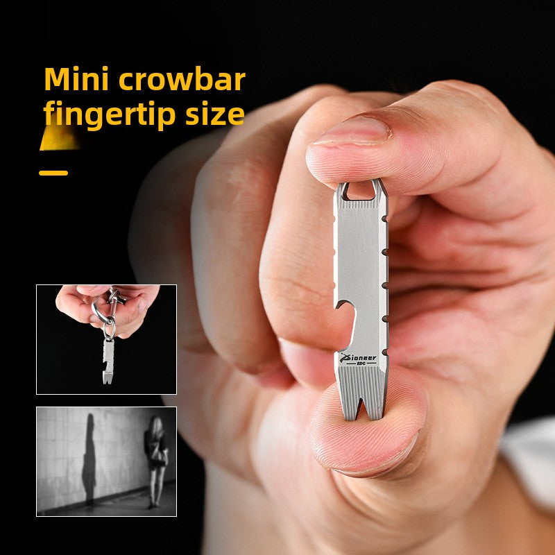 Mini Titanium Bottle Opener EDC Tool Keychain Backpack Easy Carry